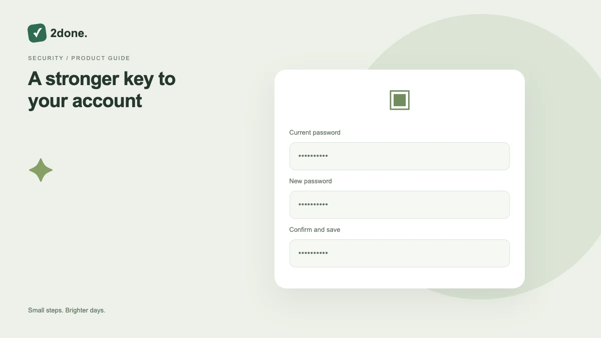 رمز حساب در 2Done؛ تنظیم یا تغییر رمز ورود